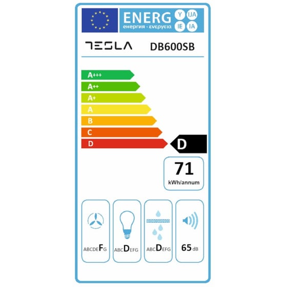 Απορροφητήρας Ελεύθερος TESLA DB600SB 60cm Μαύρο image 1