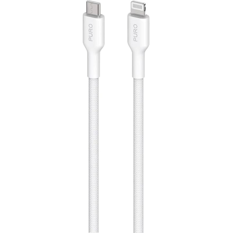 Καλώδιο Φόρτισης PURO Fabric USB-C to Lightning 1.2m - White