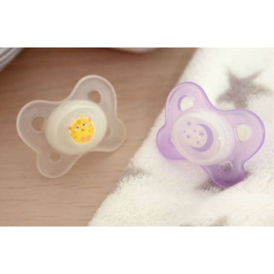 Kiokids Σετ Πιπίλας Σιλικόνης 2 Τμχ Που Φωσφορίζει 6+m image 2