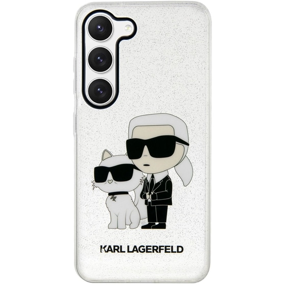 Θήκη Samsung Galaxy S23 - Karl Lagerfeld Hard Case Karl+Choupette - Clear/Glitter image 0