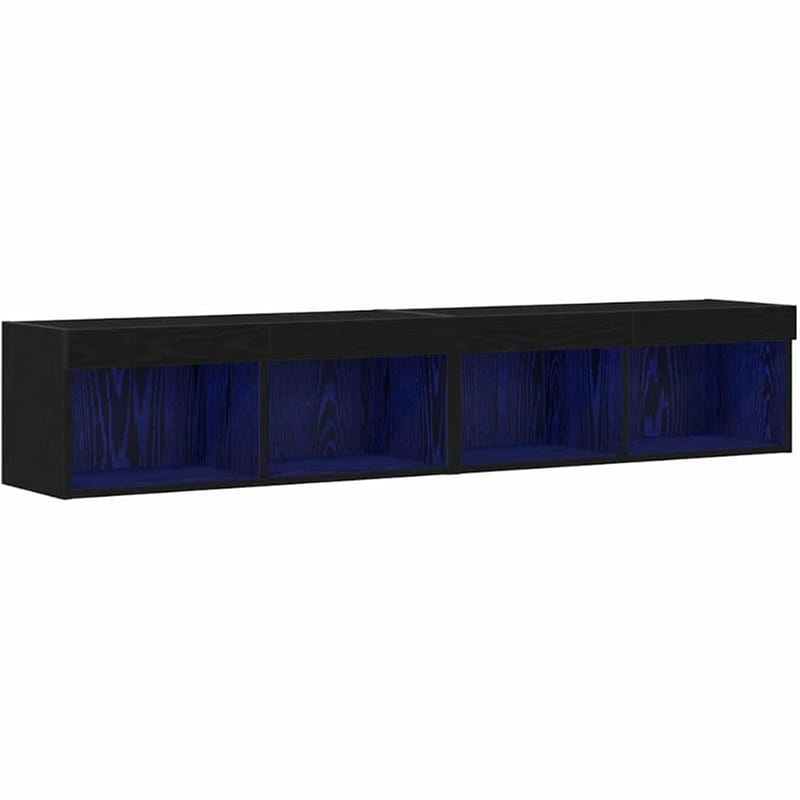 Έπιπλο Τηλεόρασης VidaXL με LED 2 τμχ 80 x 30 x 30 cm - Μαύρη Δρυς