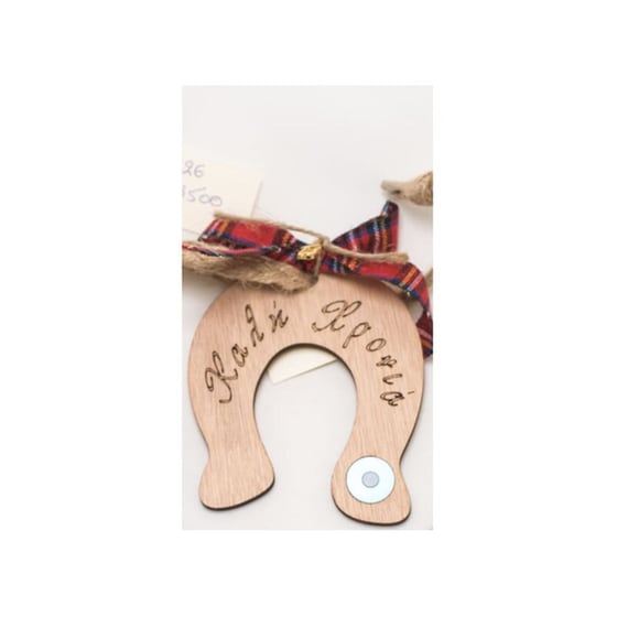 Ξύλινο Γούρι Πέταλο Καλή Χρονιά Μάτι Γαλάζιο image 0