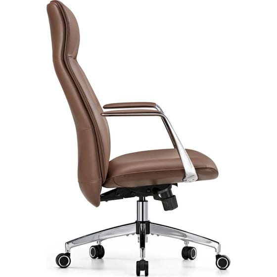 Καρέκλα Γραφείου Εργονομική Eureka Ergonomic ERK-OC08-BR από Δερματίνη - Καφέ image 2
