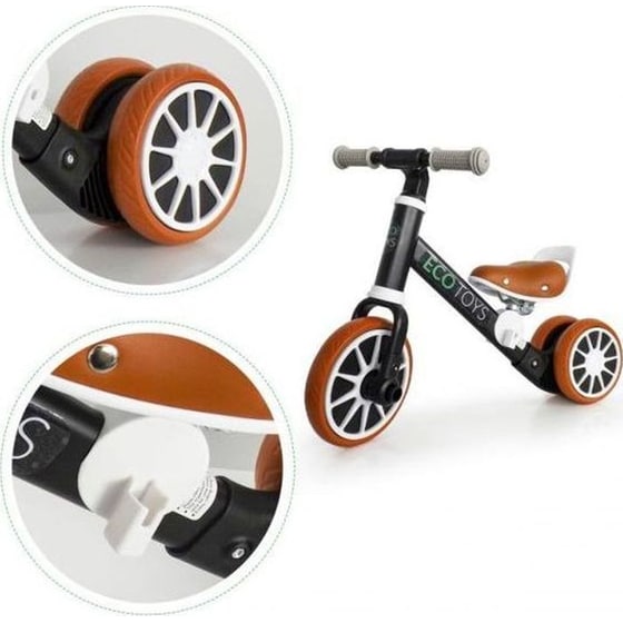 Παιδικό Ποδήλατο Ισορροπίας Ecotoys Lc-v1307 - 2 Σε 1 Ατσάλινο Κατάλληλο Για Παιδιά 2+ Ετών - 65x31x49 cm, Μαύρο image 7