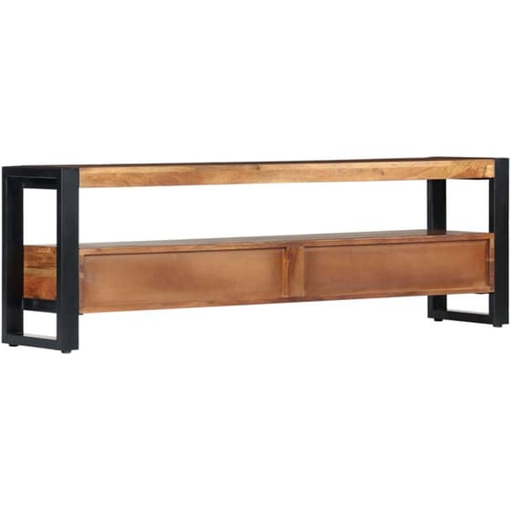Έπιπλο Τηλεόρασης VidaXL από Ξύλο 140x30x45cm - Kαφέ/Μαύρο image 3