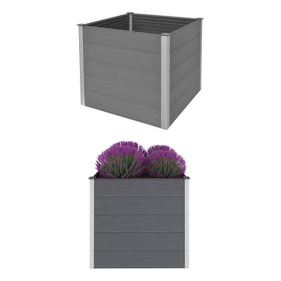 Vidaxl Ζαρντινιέρα Υπερυψωμένη Γκρι 100 X 100 X 91 Εκ. Από Wpc image 0