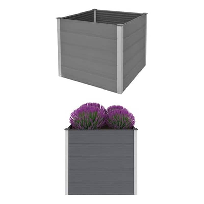 Vidaxl Ζαρντινιέρα Υπερυψωμένη Γκρι 100 X 100 X 91 Εκ. Από Wpc VIDAXL
