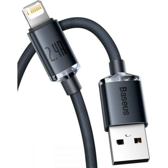Καλώδιο δεδομένων Baseus Crystal Shine Series Usb to Lightning 2m - Black image 2