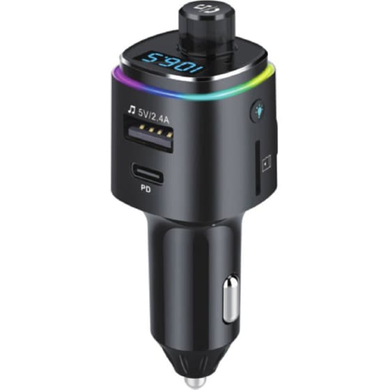 Συσκευή FM Transmitter και Φορτιστής Αυτοκινήτου Osio OFT-420BT - Μαύρο image 2