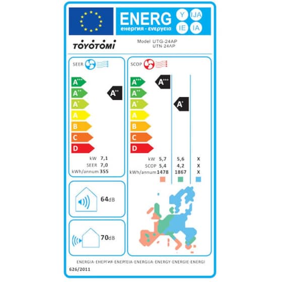 TOYOTOMI Umi Eco UTN/UTG-24AP Κλιματιστικό Inverter 24.000 BTU A++/A+++ με Ιονιστή & WiFi image 6