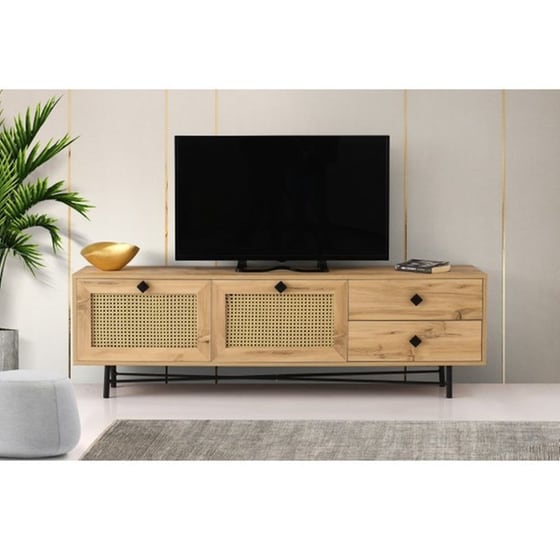 Έπιπλο Τηλεόρασης Frosinone Μοριοσανίδα 180x40x60 cm - Kαφέ image 3