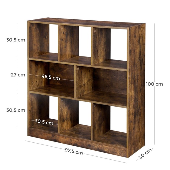 Βιβλιοθήκη Vasagle LBC52BX από Μοριοσανίδα 97.5x30x100 cm - Καφέ image 6