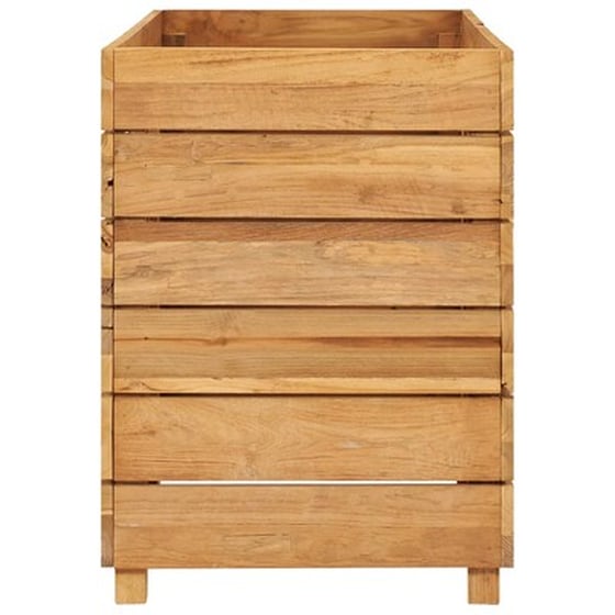 Vidaxl Ζαρντινιέρα 100x40x55 Εκ. Από Ανακυκλωμένο Ξύλο Teak Και Ατσάλι image 4