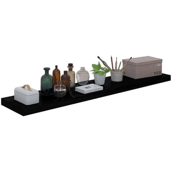 Ράφια Τοίχου VidaXL από Κυψελωτό MDF 120x23.5 cm 4 Τμχ - Μαύρο image 6