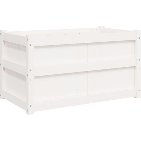 Ζαρντινιέρα VidaXL από Μασίφ Ξύλο Πεύκου 90x50cm - Λευκό image 5