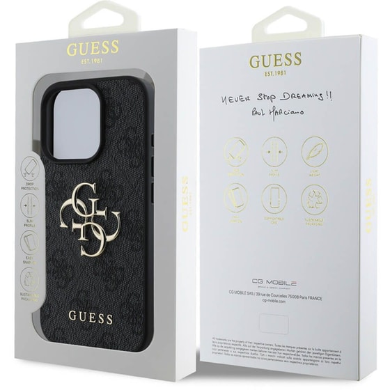 Θήκη Apple iPhone 16 Pro Max Guess 4g Big Logo Back Cover  - Μαύρο image 4