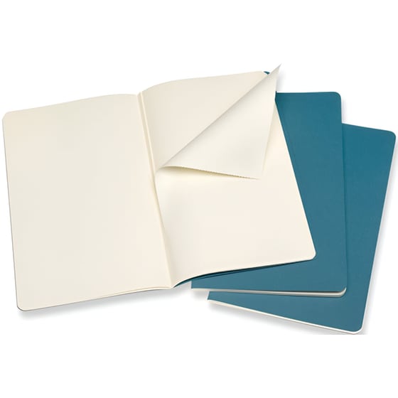 Σημειωματάριο Moleskine Cahier Plain Large Μπλε (3 Τεμάχια) image 2