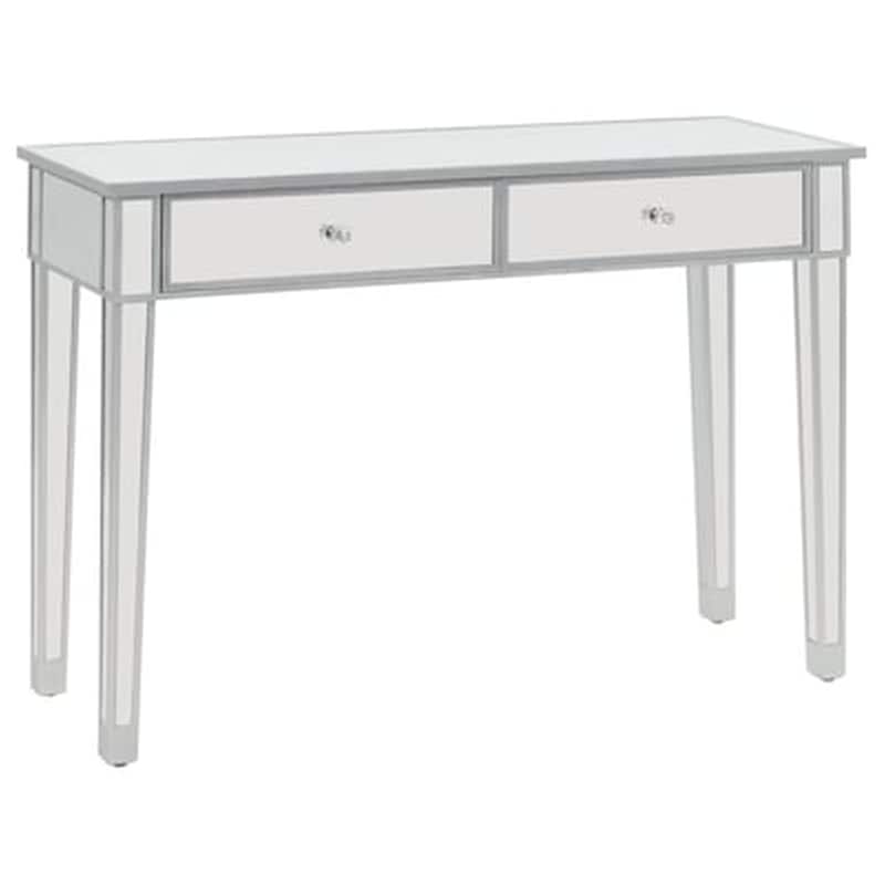 VIDAXL Κονσόλα Vidaxl από Γυαλί και MDF 106.5x38x76.5 cm - Ασημί