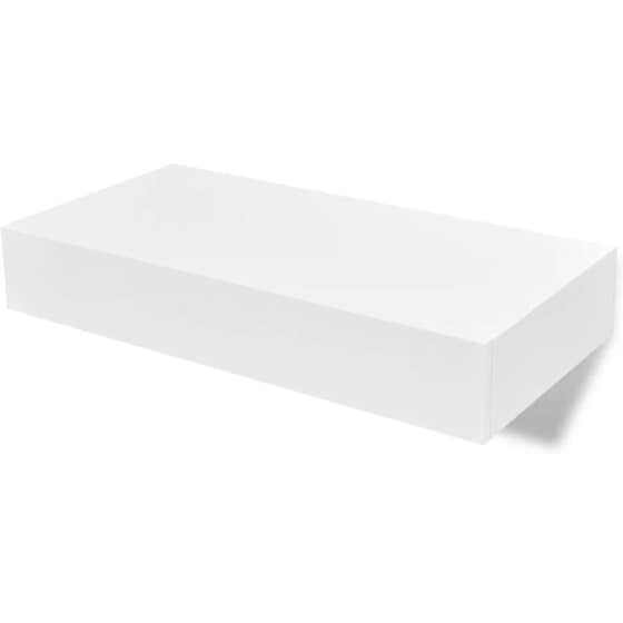Ράφια Τοίχου VidaXL με Συρτάρι από MDF 48x25x8 cm 2 Τμχ - Λευκό image 0