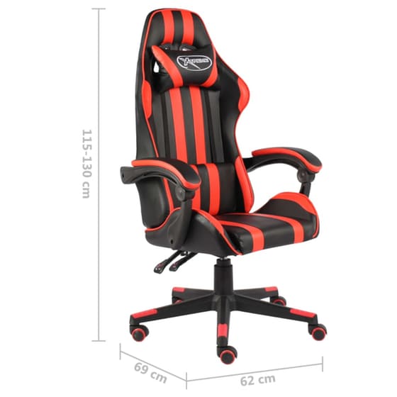 Gaming Καρέκλα Racing VidaXL Συνθετικό Δέρμα - Κόκκινο/Μαύρο image 5