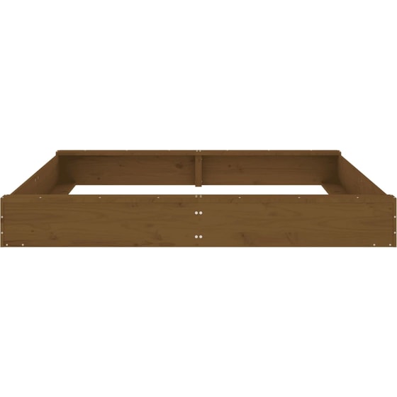 VidaXL Αμμοδόχος με Καθίσματα Τετράγωνη 160x160x20cm Ξύλινη - Καφέ μελί image 3