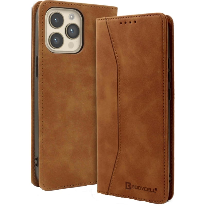 Θήκη Apple iPhone 15 Pro Max - Bodycell Πορτοφόλι - Brown