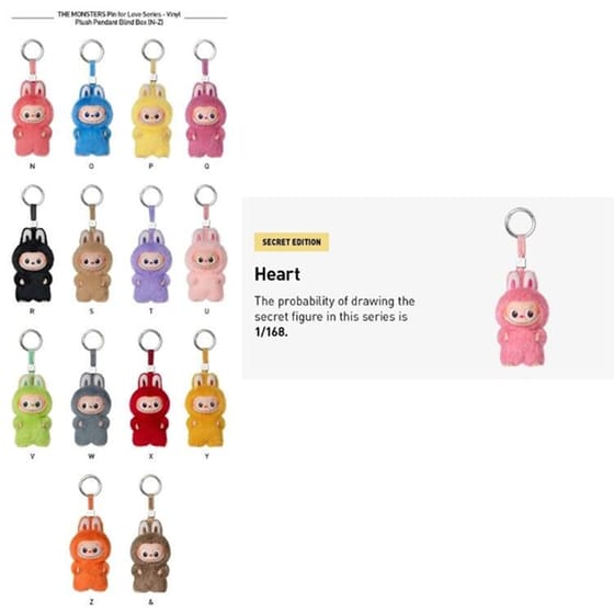 Λούτρινο Μπρελόκ Pop Mart The Monsters Pin For Love Series Blind Box (N-Z) image 1