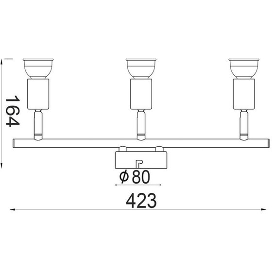 Σποτ Τρίφωτο Aca Trinity Mc634wh3 Μεταλλικό - Λευκό image 1
