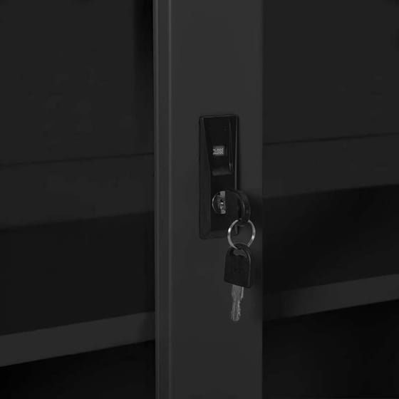 Ντουλάπι Γραφείου VidaXL από Ατσάλι 90x40x90 cm  - Μαύρο image 6