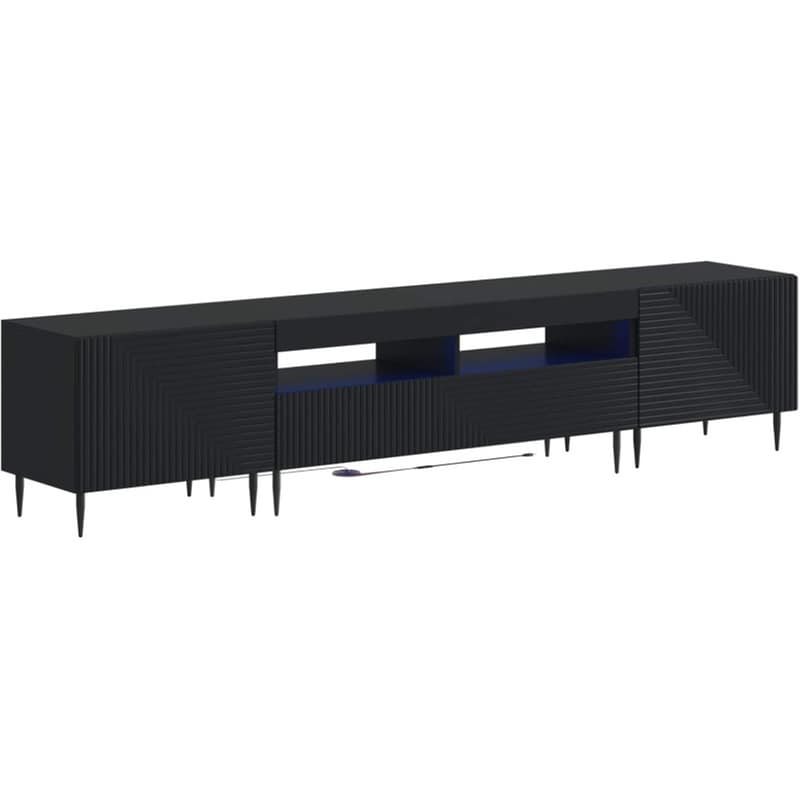 Έπιπλο Τηλεόρασης VidaXL με LED 3 τμχ 198 x 35 x 43 cm - Μαύρο