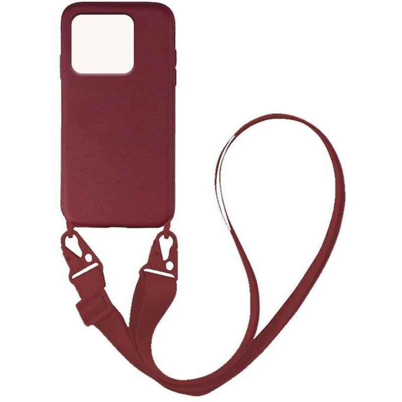 SONIQUE Θήκη Xiaomi Redmi 10C - Sonique Carryhang Liquid Silicone Strap - Μπορντό