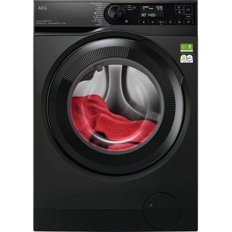AEG LFR83944OE 9 kg 1.400 Στροφές Μαύρο με Wi-Fi Πλυντήριο Ρούχων