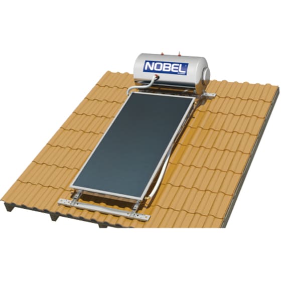 Ηλιακός Θερμοσίφωνας NOBEL Classic Glass 160L/2.6τμ Tριπλής Ενέργειας Ταράτσας image 4