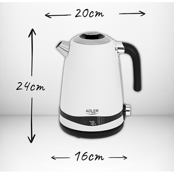 ADLER AD 1295W 2200 W 1.7 L Λευκό Βραστήρας image 6