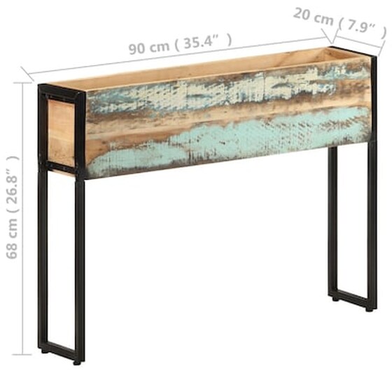Vidaxl Ζαρντινιέρα 90 X 20 X 68 Εκ. Από Μασίφ Ανακυκλωμένο Ξύλο image 5