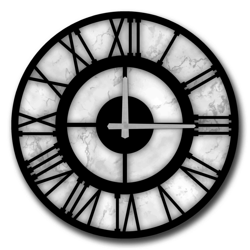 Αναλογικό Ρολόι 24Mall 50×50 cm – Μαύρο/Λευκό