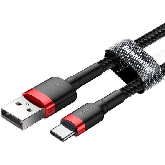Καλώδιο δεδομένων Baseus Cafule Usb to Usb-C 2A 3m - Red/black image 2