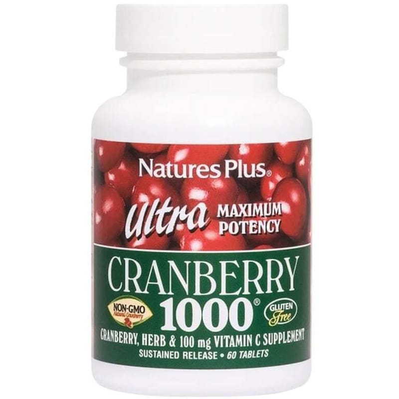 Συμπλήρωμα Διατροφής Natures Plus Ultra Cranberry 1000mg - 60 ταμπλέτες