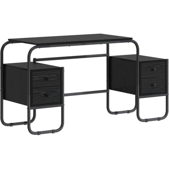 Γραφείο VidaXL με Αποθηκευτικό Χώρο 145x50x75 cm - Μαύρη Δρυς image 0