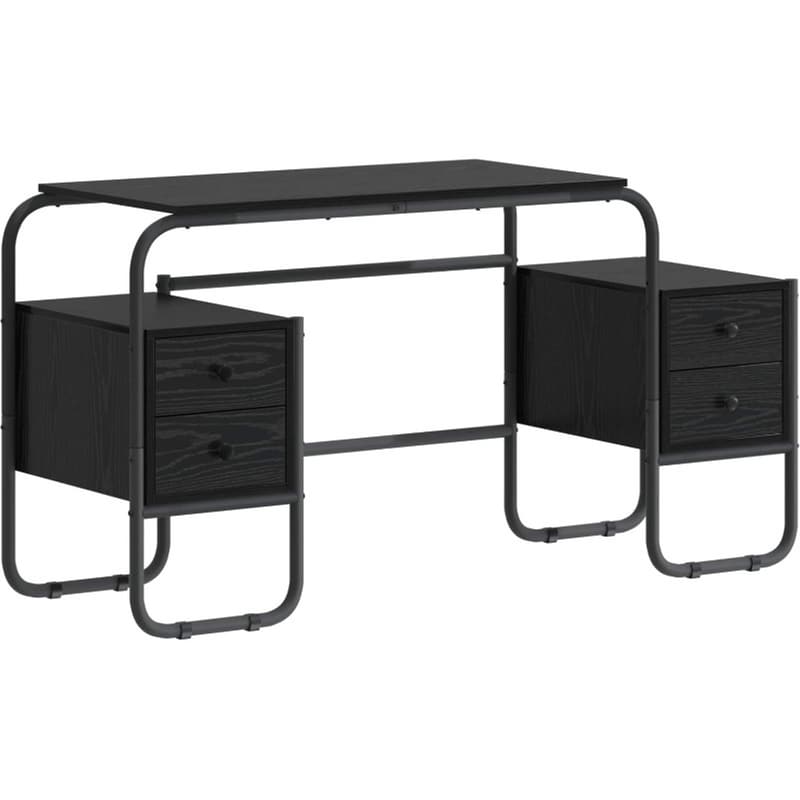 Γραφείο VidaXL με Αποθηκευτικό Χώρο 145x50x75 cm - Μαύρη Δρυς