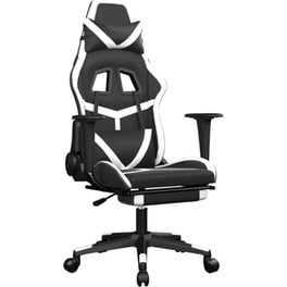 Καρέκλα Gaming VIDAXL 345439 με Υποπόδιο από Τεχνητό Δέρμα - Μαύρη