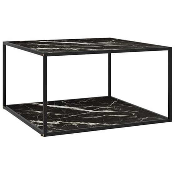 Τραπεζάκι Σαλονιού Vidaxl από Ψημένο Γυαλί 90x90x50cm - Μαύρο image 1