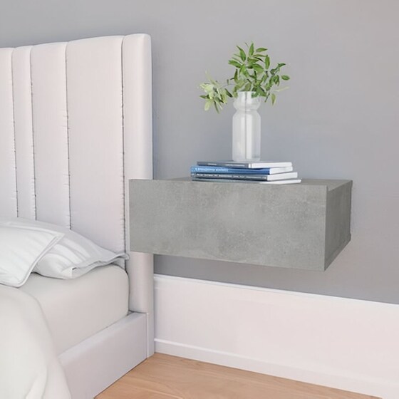 Κομοδίνο Vidaxl Κρεμαστό Από Μοριοσανίδα 40x30x15 cm - Γκρι Σκυροδέματος image 2