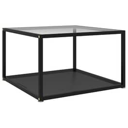 Vidaxl Τραπεζάκι Σαλονιού Διαφανές/μαύρο 60x60x35 Εκ. Από Ψημένο Γυαλί