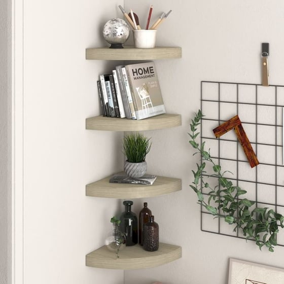 Ράφια Τοίχου VidaXL από MDF 25x25x3.8 cm 4 Τμχ -  Μπεζ image 5