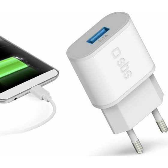 Φορτιστής Πρίζας Sbs Usb 2.1A 10W - White image 1
