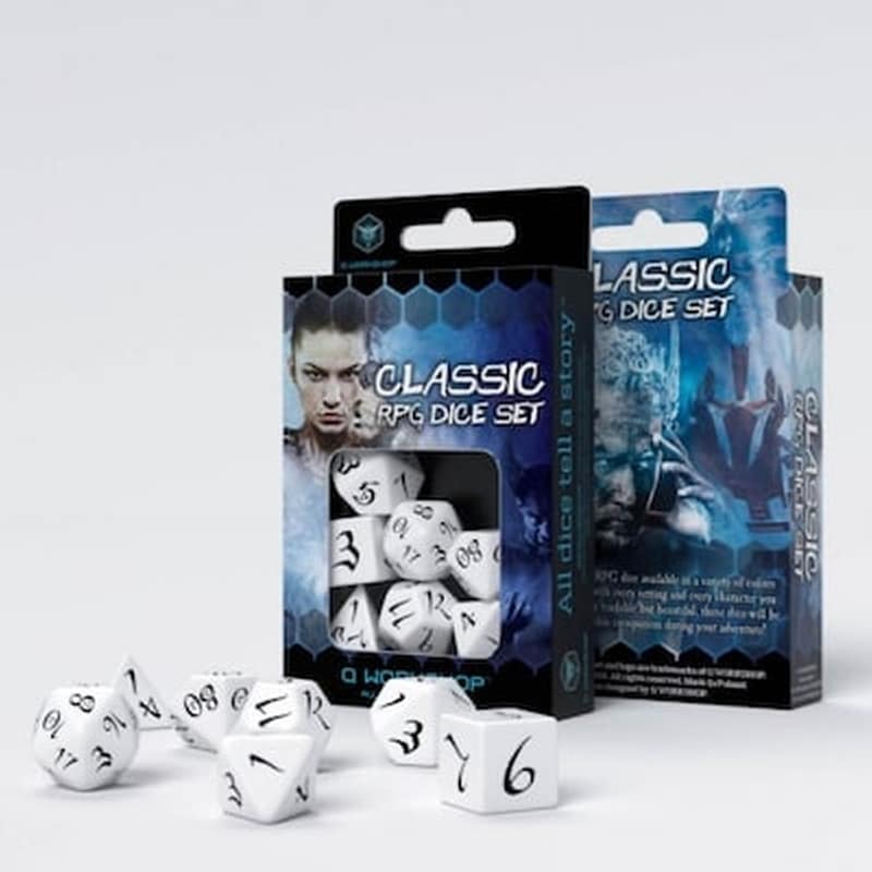 Σετ Ζάρια – Classic Rpg Dice Set – White And Black