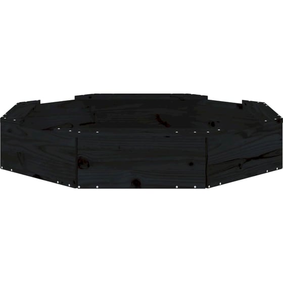 VidaXL Αμμοδόχος με Καθίσματα Οκτάγωνη 111x111x20cm Ξύλινη - Μαύρο image 4