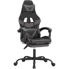 Καρέκλα Gaming VIDAXL 3143858 με Υποπόδιο από Τεχνητό Δέρμα - Γκρι