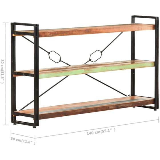 Βιβλιοθήκη VidaXL από Μέταλλο 140x140x80 cm - Καφέ/ Μαύρο image 4